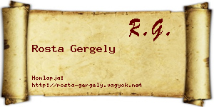 Rosta Gergely névjegykártya
